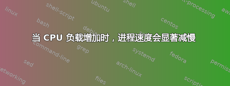 当 CPU 负载增加时，进程速度会显著减慢