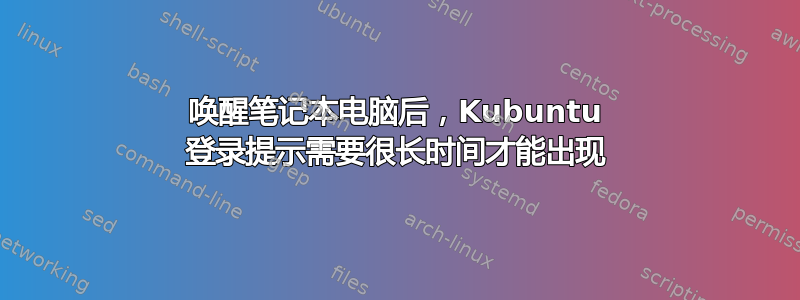 唤醒笔记本电脑后，Kubuntu 登录提示需要很长时间才能出现