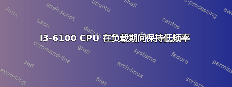 i3-6100 CPU 在负载期间保持低频率