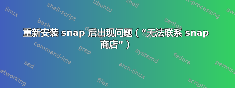 重新安装 snap 后出现问题（“无法联系 snap 商店”）