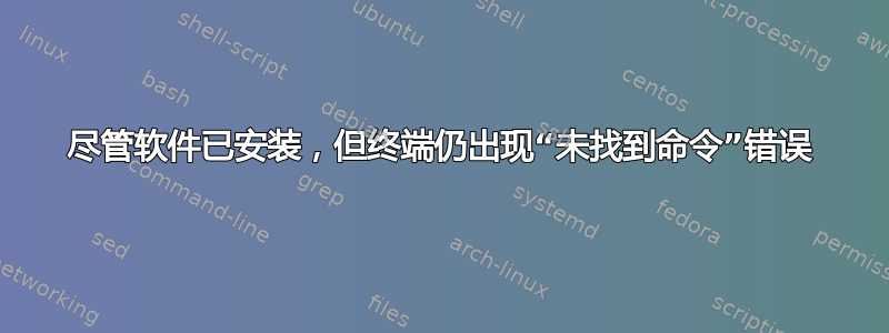 尽管软件已安装，但终端仍出现“未找到命令”错误