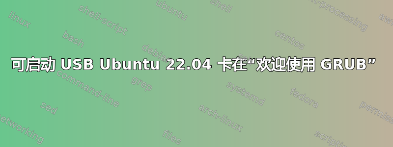 可启动 USB Ubuntu 22.04 卡在“欢迎使用 GRUB”