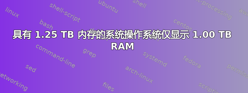 具有 1.25 TB 内存的系统操作系统仅显示 1.00 TB RAM