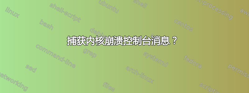 捕获内核崩溃控制台消息？