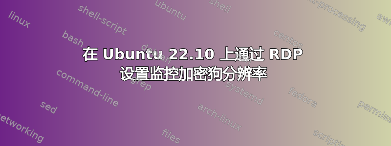 在 Ubuntu 22.10 上通过 RDP 设置监控加密狗分辨率