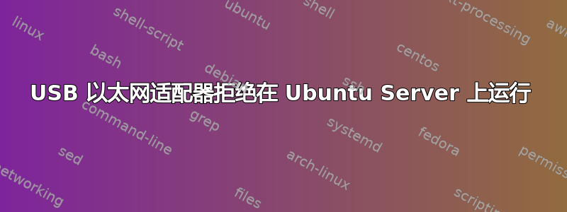 USB 以太网适配器拒绝在 Ubuntu Server 上运行