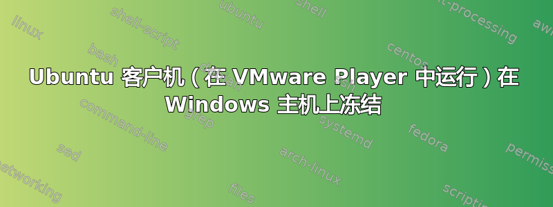 Ubuntu 客户机（在 VMware Player 中运行）在 Windows 主机上冻结