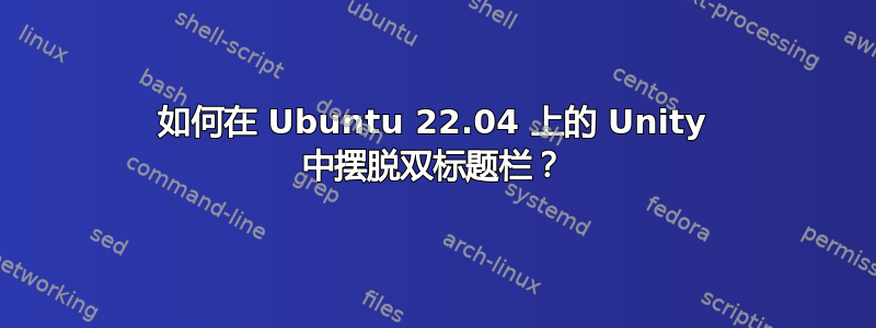 如何在 Ubuntu 22.04 上的 Unity 中摆脱双标题栏？