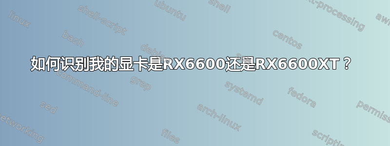 如何识别我的显卡是RX6600还是RX6600XT？