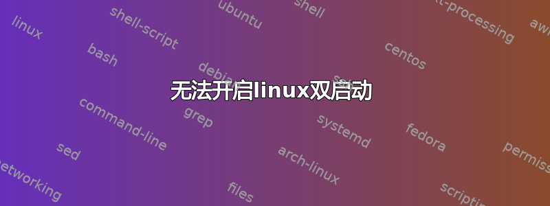 无法开启linux双启动