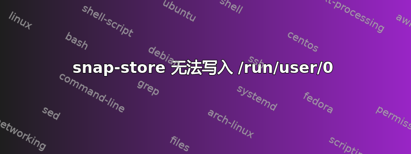 snap-store 无法写入 /run/user/0