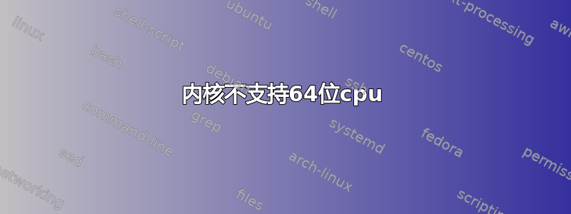 内核不支持64位cpu