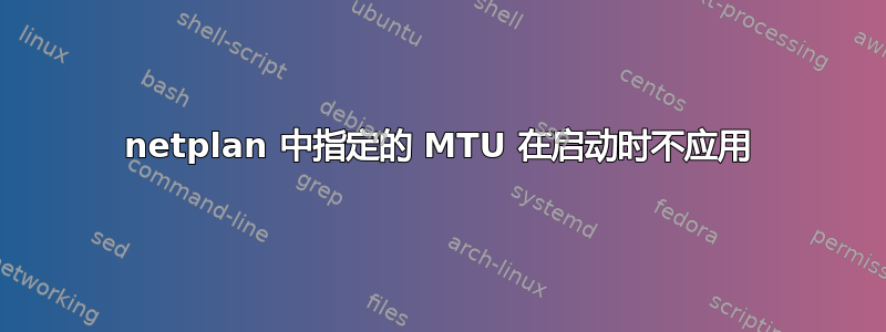 netplan 中指定的 MTU 在启动时不应用