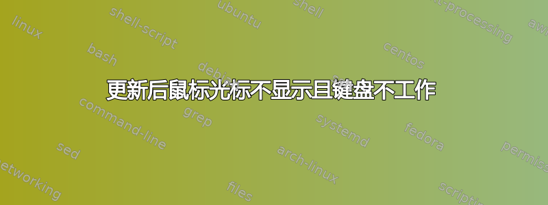 更新后鼠标光标不显示且键盘不工作