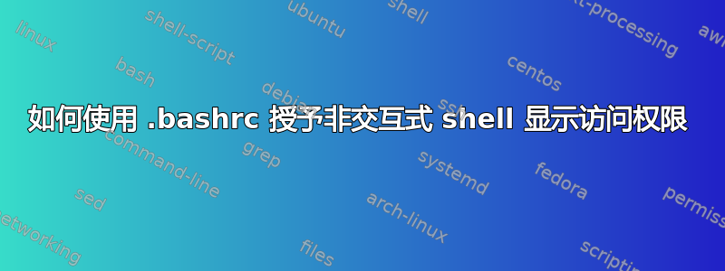 如何使用 .bashrc 授予非交互式 shell 显示访问权限