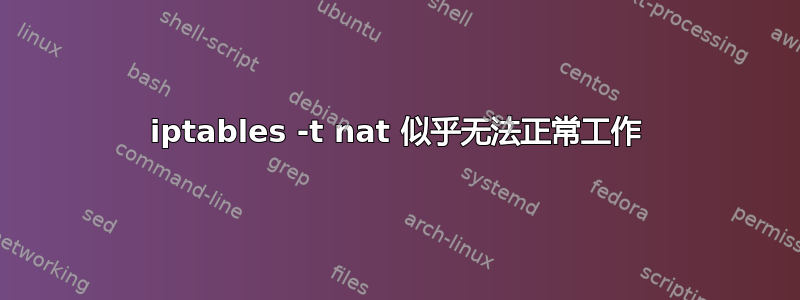 iptables -t nat 似乎无法正常工作