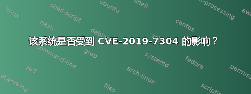 该系统是否受到 CVE-2019-7304 的影响？