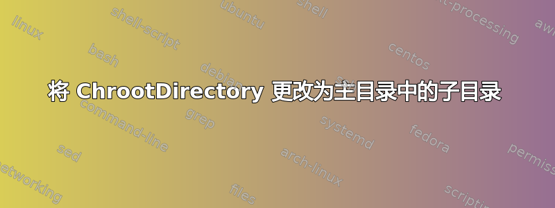 将 ChrootDirectory 更改为主目录中的子目录