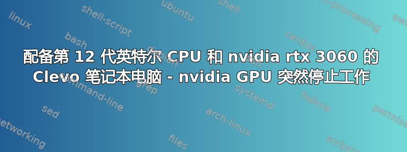 配备第 12 代英特尔 CPU 和 nvidia rtx 3060 的 Clevo 笔记本电脑 - nvidia GPU 突然停止工作