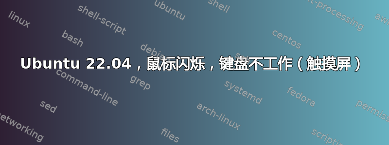 Ubuntu 22.04，鼠标闪烁，键盘不工作（触摸屏）