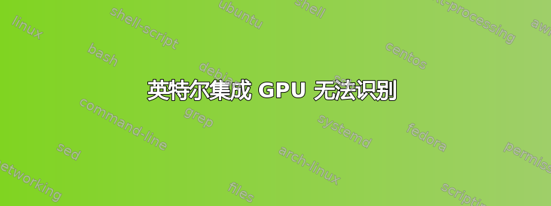 英特尔集成 GPU 无法识别