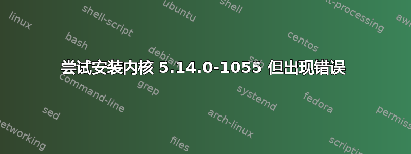 尝试安装内核 5.14.0-1055 但出现错误