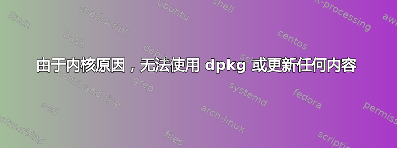 由于内核原因，无法使用 dpkg 或更新任何内容