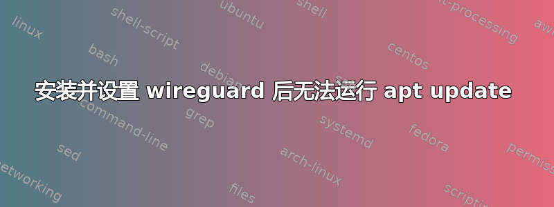 安装并设置 wireguard 后无法运行 apt update