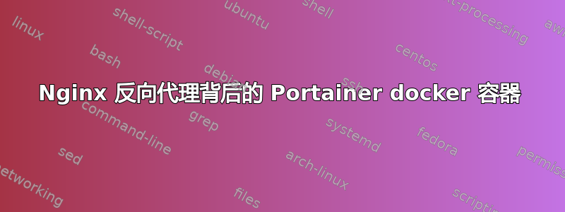 Nginx 反向代理背后的 Portainer docker 容器