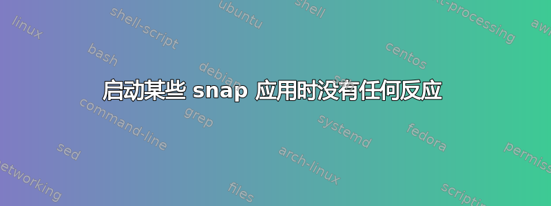 启动某些 snap 应用时没有任何反应