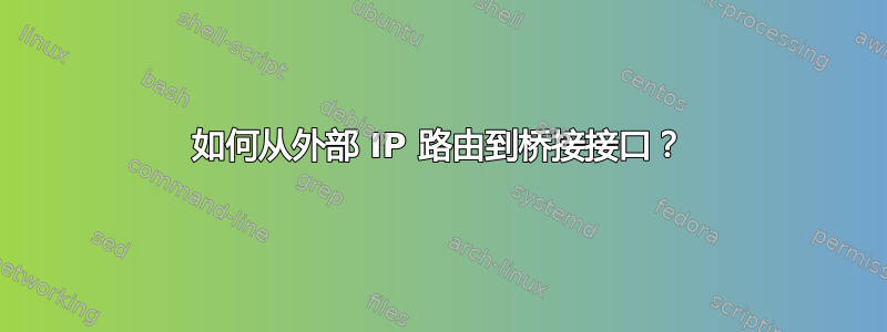 如何从外部 IP 路由到桥接接口？