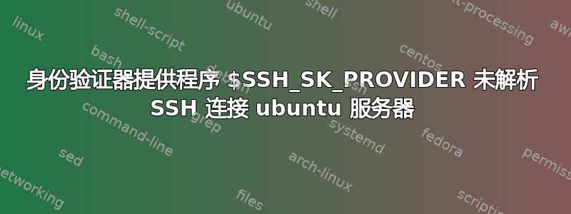 身份验证器提供程序 $SSH_SK_PROVIDER 未解析 SSH 连接 ubuntu 服务器