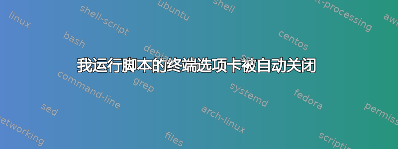 我运行脚本的终端选项卡被自动关闭