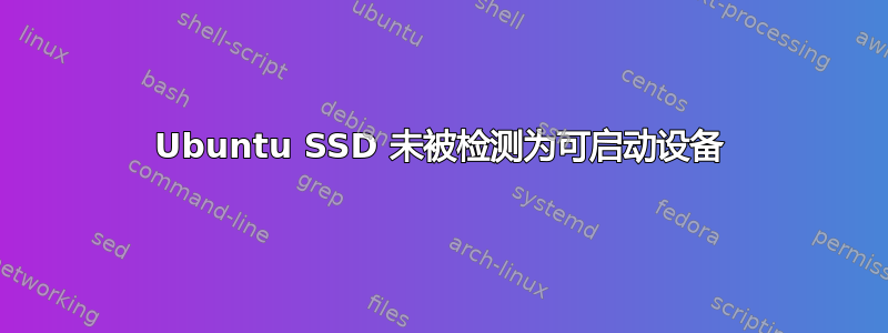 Ubuntu SSD 未被检测为可启动设备