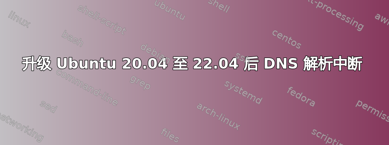 升级 Ubuntu 20.04 至 22.04 后 DNS 解析中断