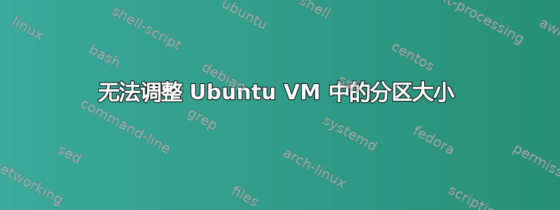 无法调整 Ubuntu VM 中的分区大小