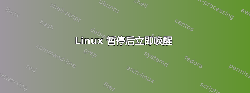 Linux 暂停后立即唤醒