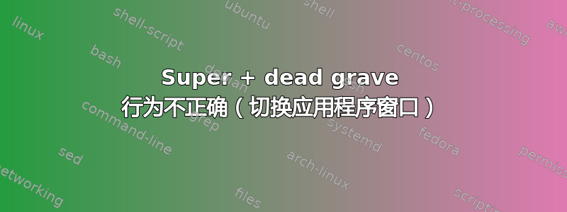 Super + dead grave 行为不正确（切换应用程序窗口）