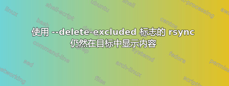 使用 --delete-excluded 标志的 rsync 仍然在目标中显示内容