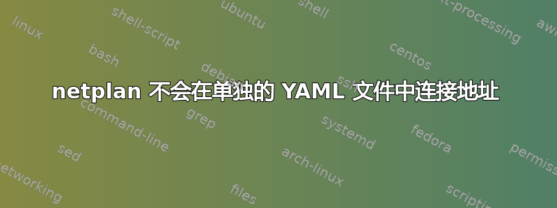 netplan 不会在单独的 YAML 文件中连接地址