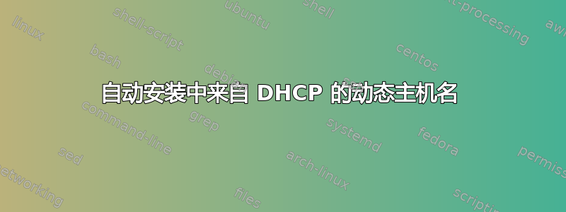 自动安装中来自 DHCP 的动态主机名