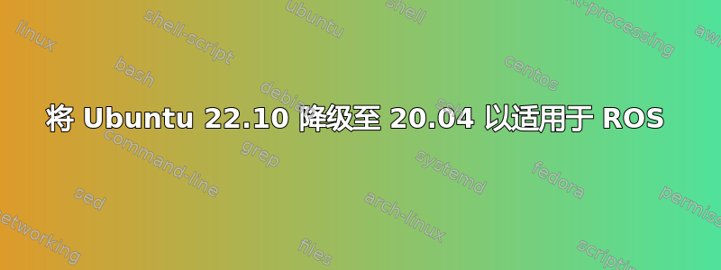 将 Ubuntu 22.10 降级至 20.04 以适用于 ROS