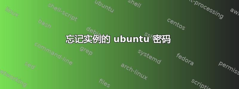 忘记实例的 ubuntu 密码