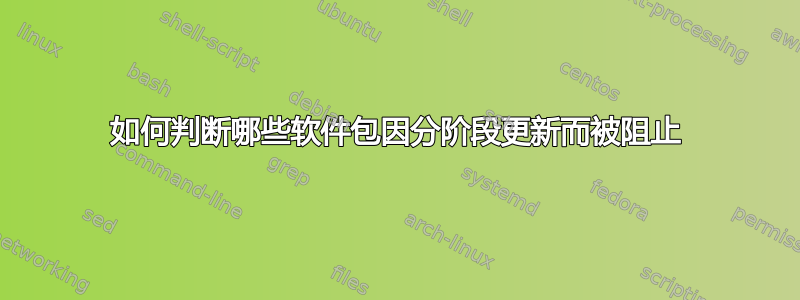 如何判断哪些软件包因分阶段更新而被阻止