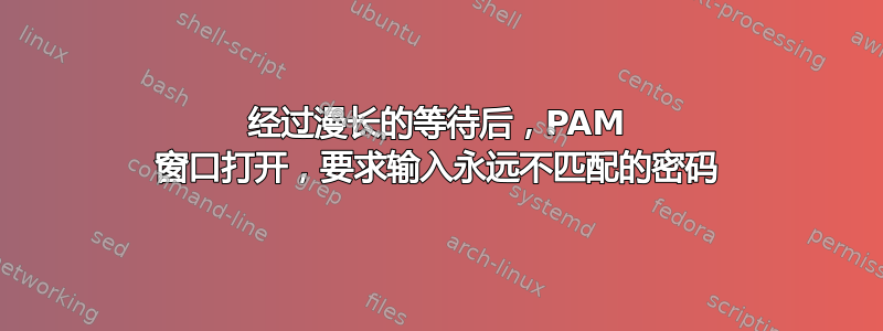 经过漫长的等待后，PAM 窗口打开，要求输入永远不匹配的密码