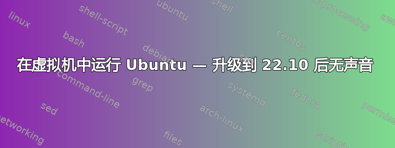 在虚拟机中运行 Ubuntu — 升级到 22.10 后无声音