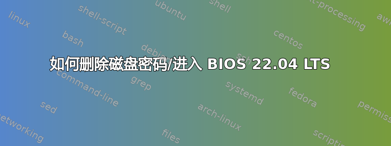 如何删除磁盘密码/进入 BIOS 22.04 LTS 