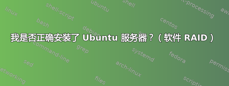 我是否正确安装了 Ubuntu 服务器？（软件 RAID）