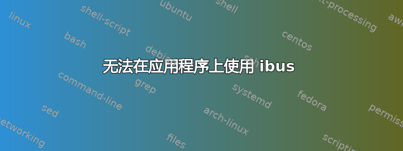 无法在应用程序上使用 ibus