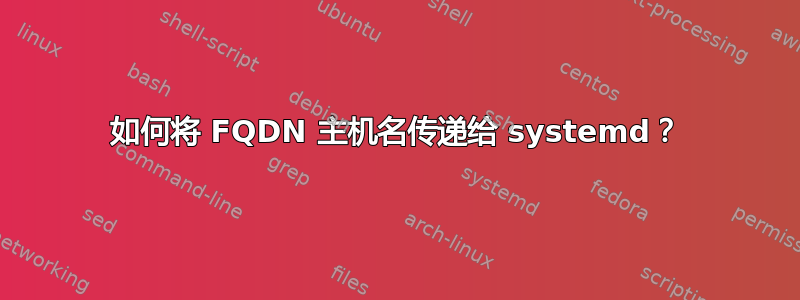 如何将 FQDN 主机名传递给 systemd？